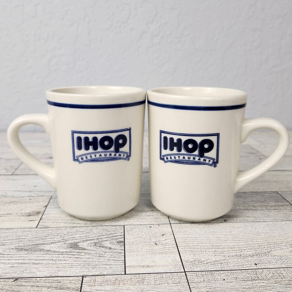 IHOP International House Of Pancakes 8 Oz. Oneida C-14 Rest Coffee Mug Set of 2